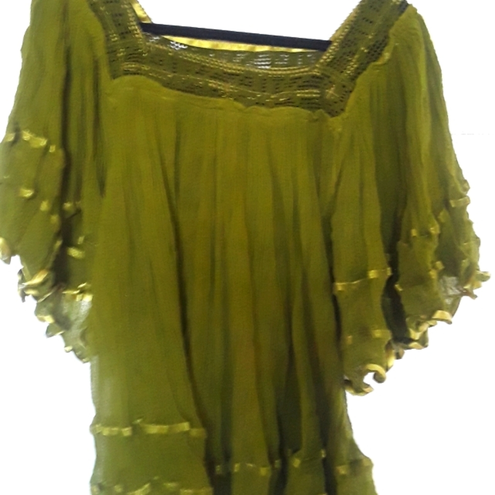 Green flowy blouse